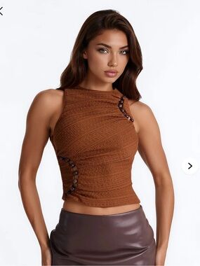 Brown beaded top